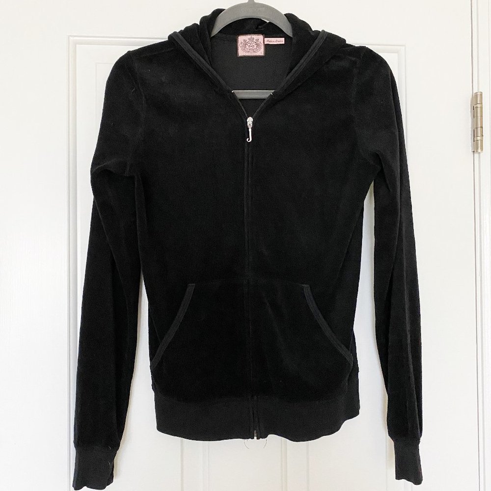 Juicy Couture Black Velour Track Suit Top